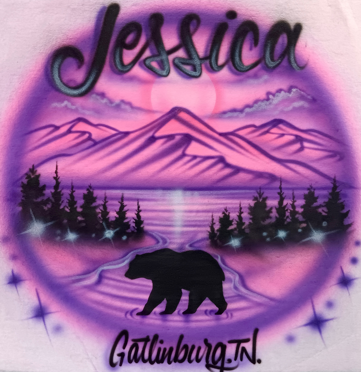 #105 - Pink & Purple Mountain Scene